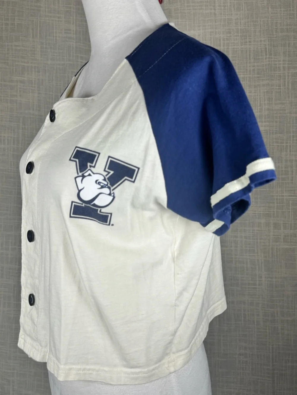 Yale Cropped Baseball Tee M Ivy League Preppy Varsity Graphic Top - Picture 10 of 10
